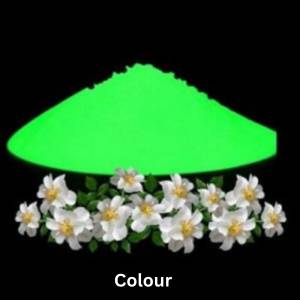 Green powdered colour on a black background